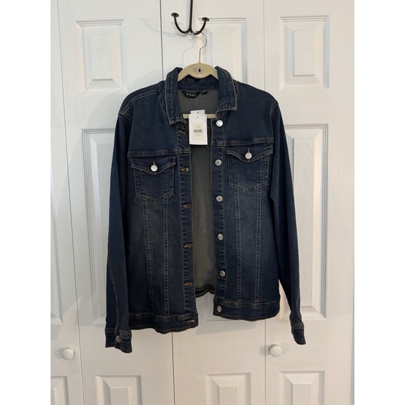 Evans Jackets & Blazers - Evan's Women's Blue Denim Medium Wash Button Up Jean Jacket Plus Size 22/24 NWT